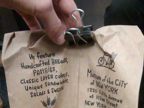 A paper bag secured with a binder clip is a great way to transport an injured bird. Photo: Calista McRae