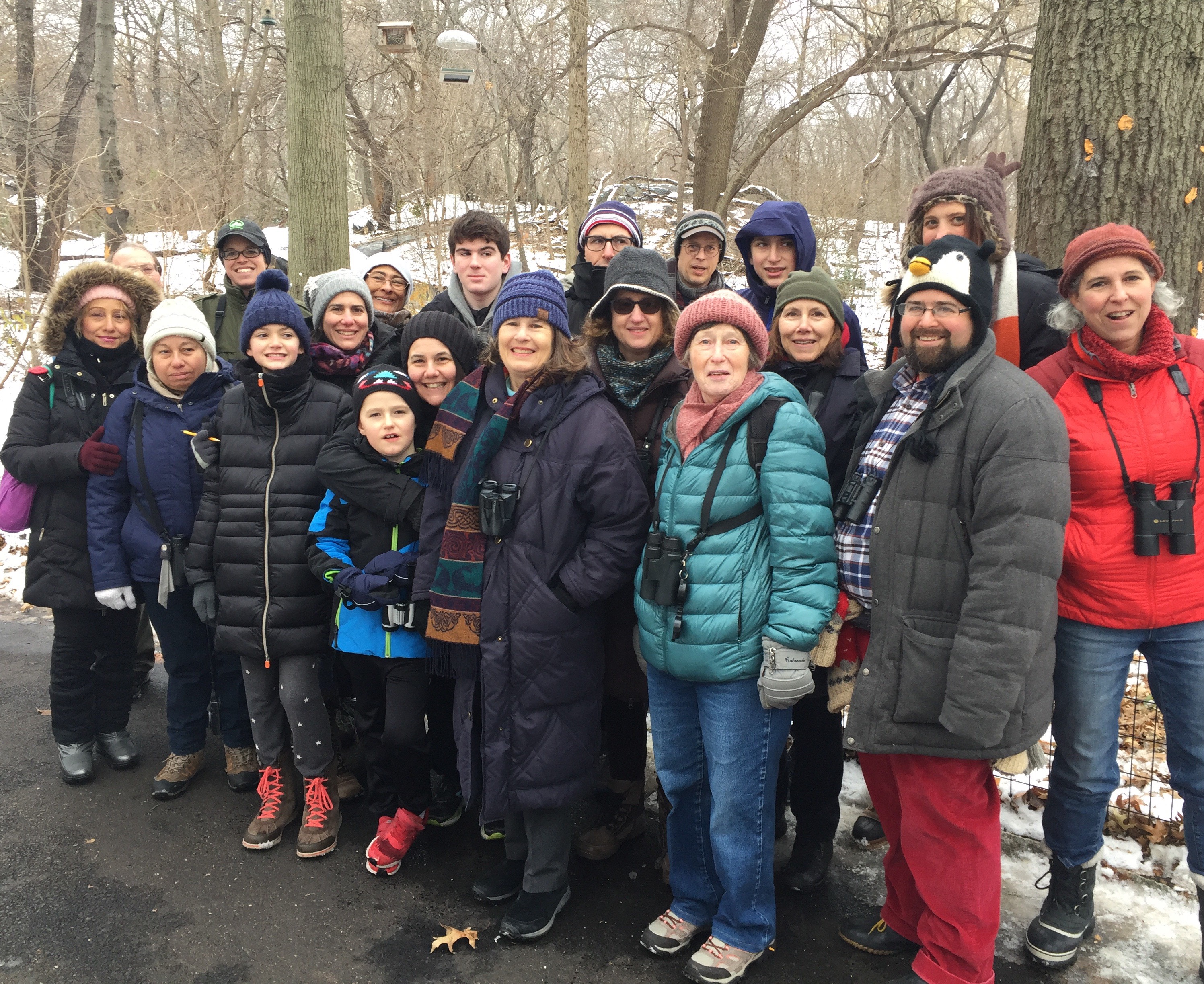 Central Park Audubon Christmas Bird Count 2017, The Ramble team. Photo: Lynne Hertzog