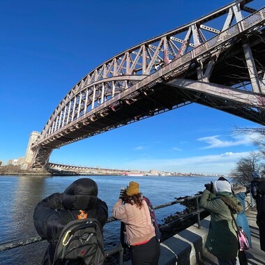 "Weird Duck Spotting" Outing in Astoria Park led by NYC Bird Alliance Guide Lily Mastrodimos in winter. Photo: Lily Mastrodimos