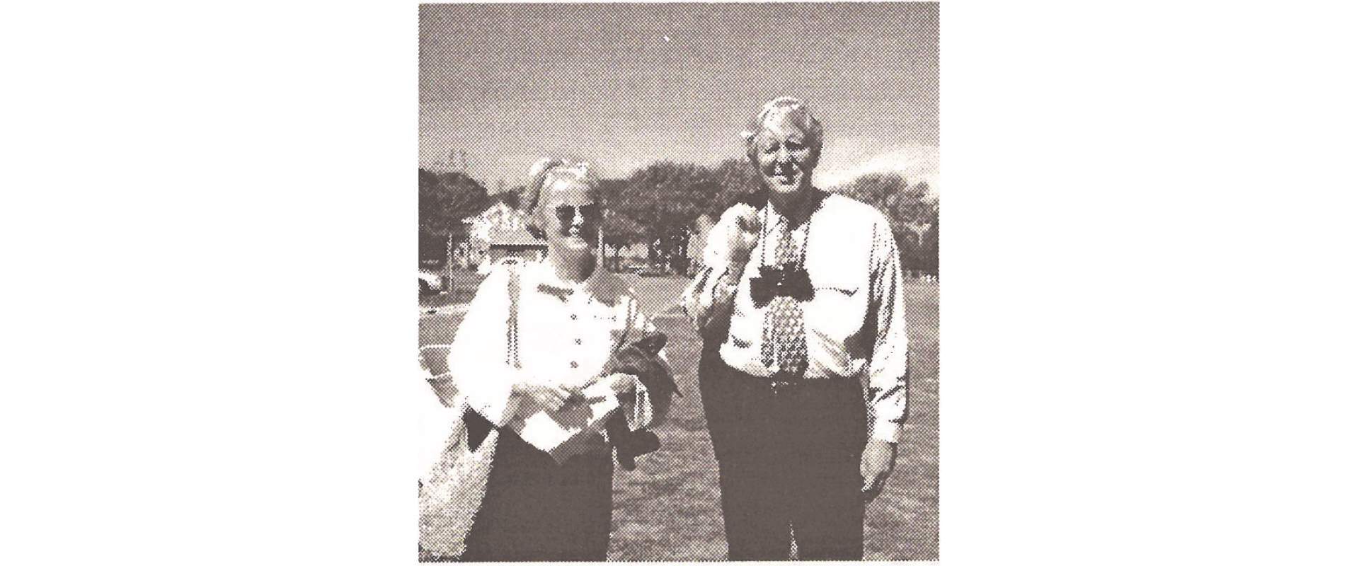 Marcia Fowle and Peter Rhoades Mott at an event at Jamaica Bay, 1997.  Photo: Betty Hamilton