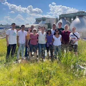The NYC Bird Alliance staff gathers on the Kingsland Wildflowers green roof, in Greenpoint, Brooklyn, in August 2022. Photo: NYC Bird Alliance