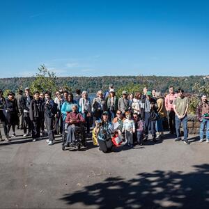Many of our accessible outings take place at Fort Tryon Park, due to their well-paved paths with low fences and walls. Photo: Sean Jamar/City Parks Foundation