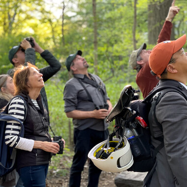 Kestrel Circle members enjoy spring migration in Central Park. Photo: Karen Benfield