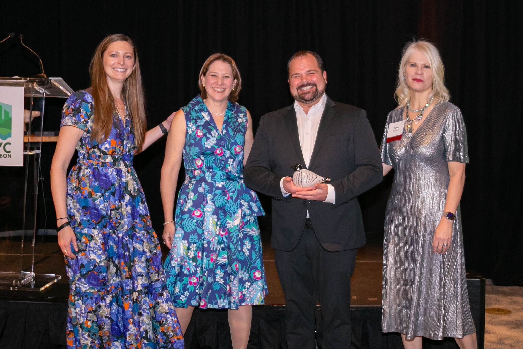 From left to right: Laura O’Neall, 1 Hotel Brooklyn Bridge; NYC Bird Alliance Executive Director Jessica Wilson; Tysen Gregersen, SH Hotels and Resorts; NYC Bird Alliance President Karen. Photo: Cyrus Gonzeles