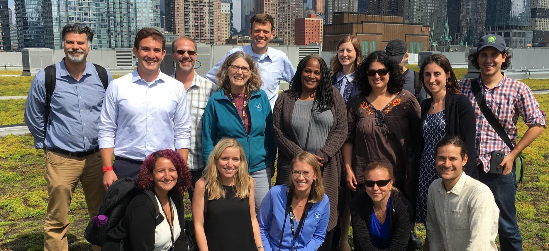 Green Roof Researchers Alliance members on the Jacob K. Javits Convention Center green roof. Photo: Green Roof Researchers Alliance