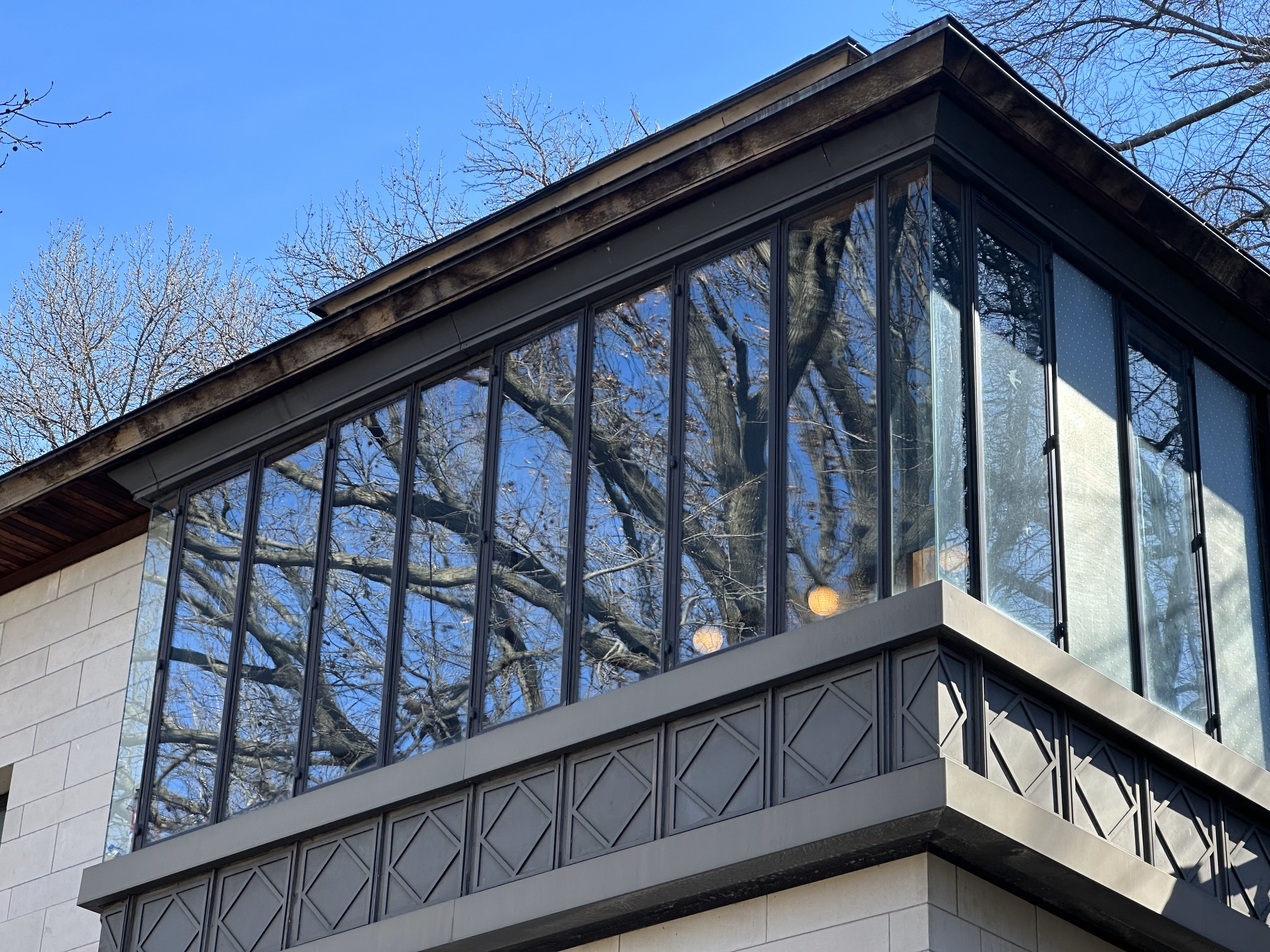 The surrounding tree canopy made the Volunteer House windows a hazard for collisions.